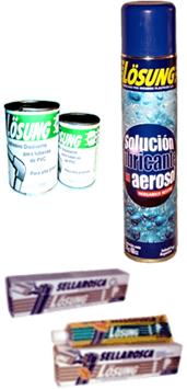 adhesivos-PVC-Losung-plus,Solucion-lubricante-aerosol-Losung,adhesivos-sellaroscas-Losung