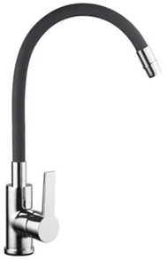 GriferiaMonocomandoCocinaBanoFlexibleColorNegro