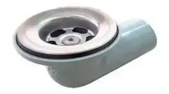SOPAPA PVC A CODO C/REJA ACERO INOX. 40MM LATYNPLAST