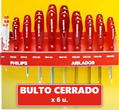 Destornillador Pta Plana 4-200 (6U.) El Abuelo
