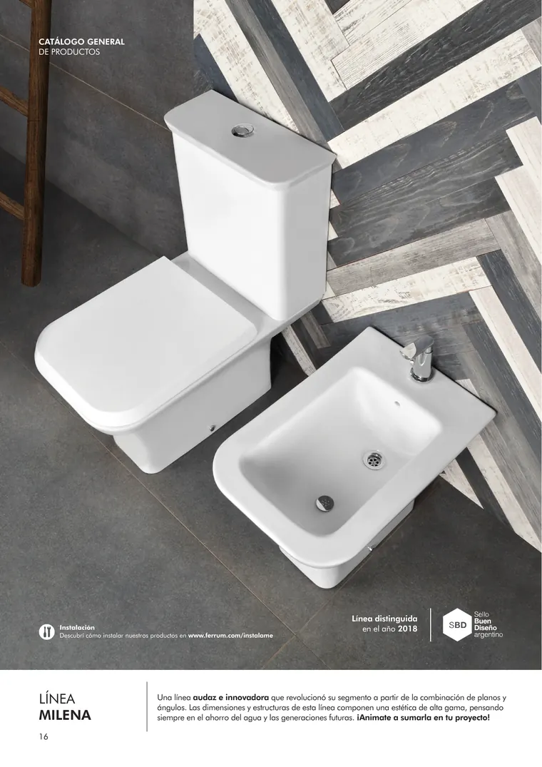 Catálogo general Ferrum 2025 · Sanitarios, bachas, vanitorys, bañeras, accesorios y tapas — página 16