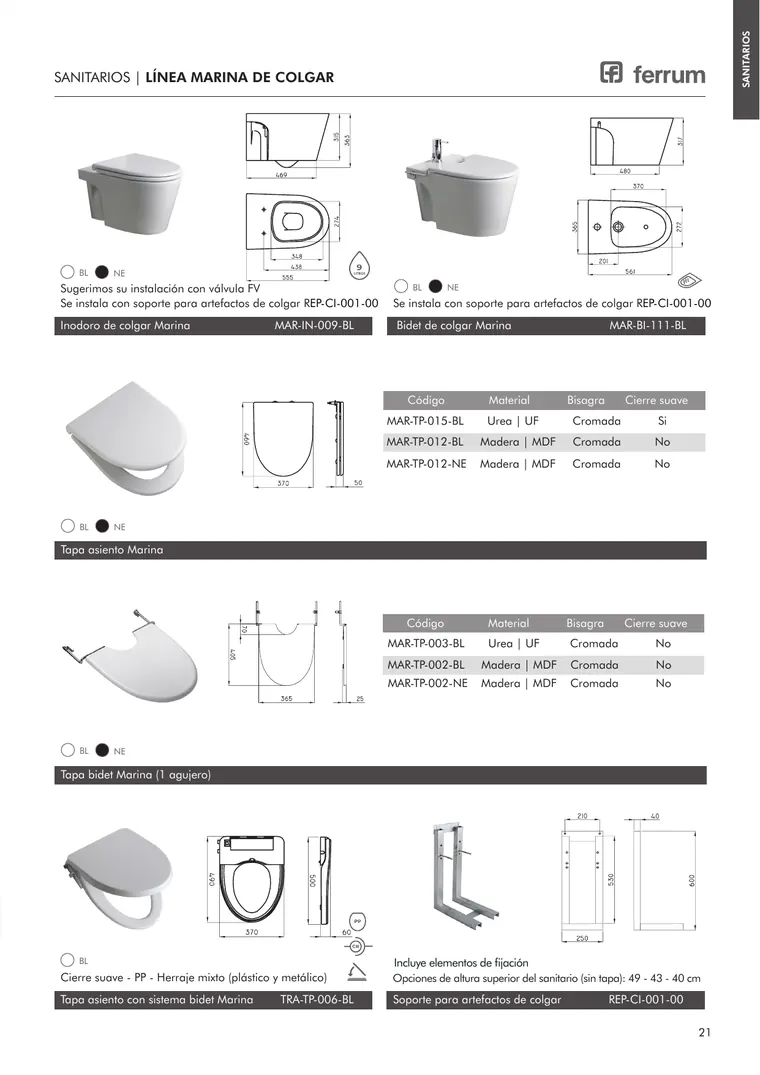 Catálogo general Ferrum 2025 · Sanitarios, bachas, vanitorys, bañeras, accesorios y tapas — página 21
