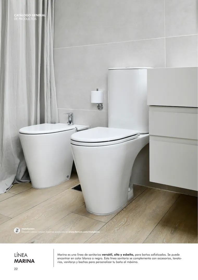 Catálogo general Ferrum 2025 · Sanitarios, bachas, vanitorys, bañeras, accesorios y tapas — página 22