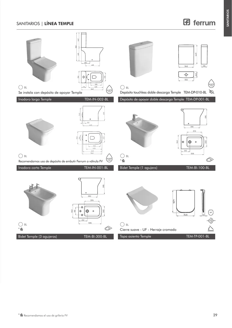 Catálogo general Ferrum 2025 · Sanitarios, bachas, vanitorys, bañeras, accesorios y tapas — página 29