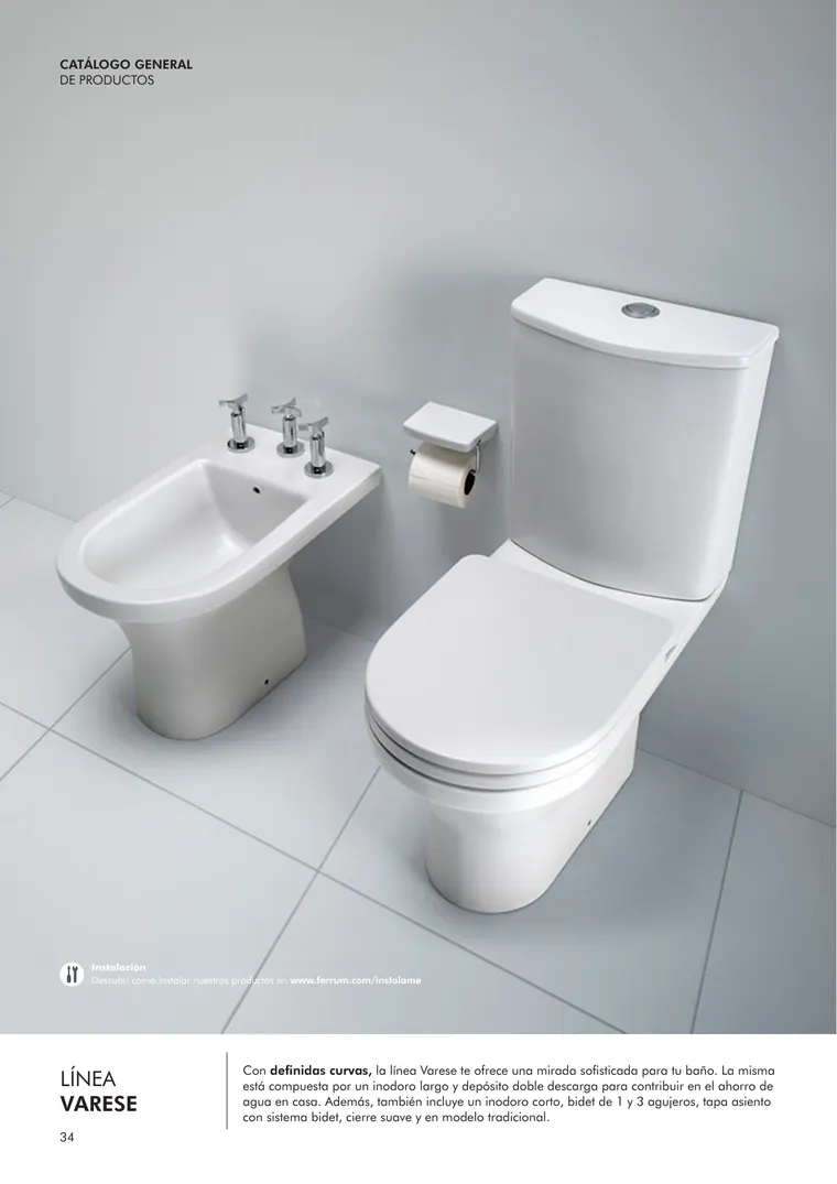 Catálogo general Ferrum 2025 · Sanitarios, bachas, vanitorys, bañeras, accesorios y tapas — página 34