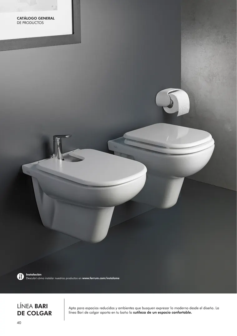 Catálogo general Ferrum 2025 · Sanitarios, bachas, vanitorys, bañeras, accesorios y tapas — página 40