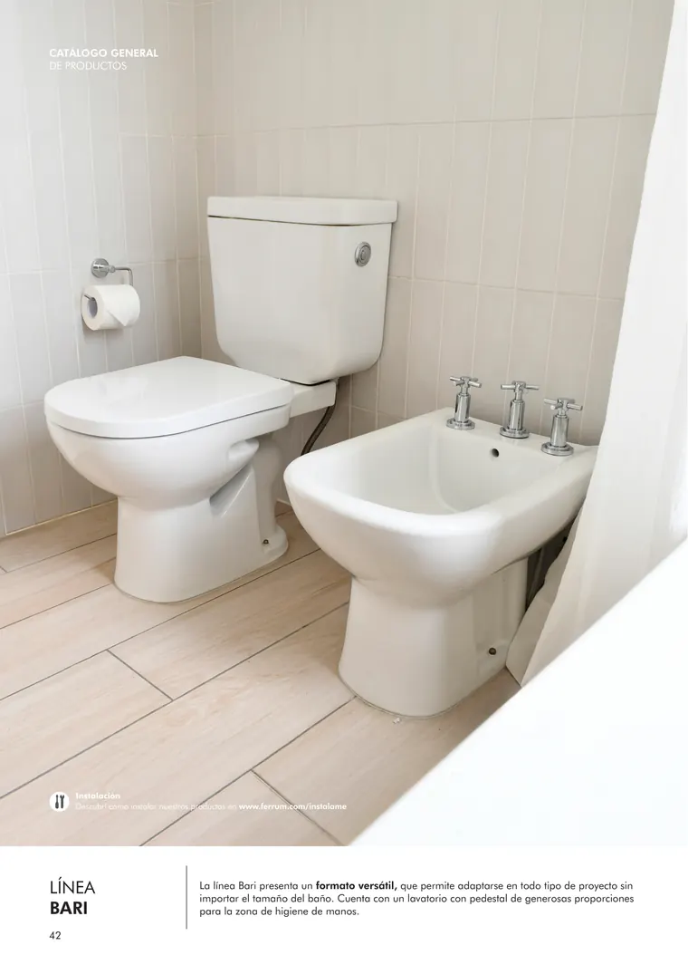 Catálogo general Ferrum 2025 · Sanitarios, bachas, vanitorys, bañeras, accesorios y tapas — página 42