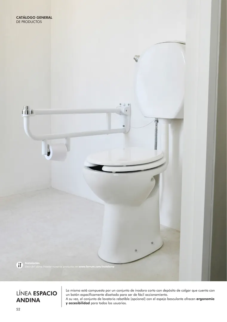Catálogo general Ferrum 2025 · Sanitarios, bachas, vanitorys, bañeras, accesorios y tapas — página 52