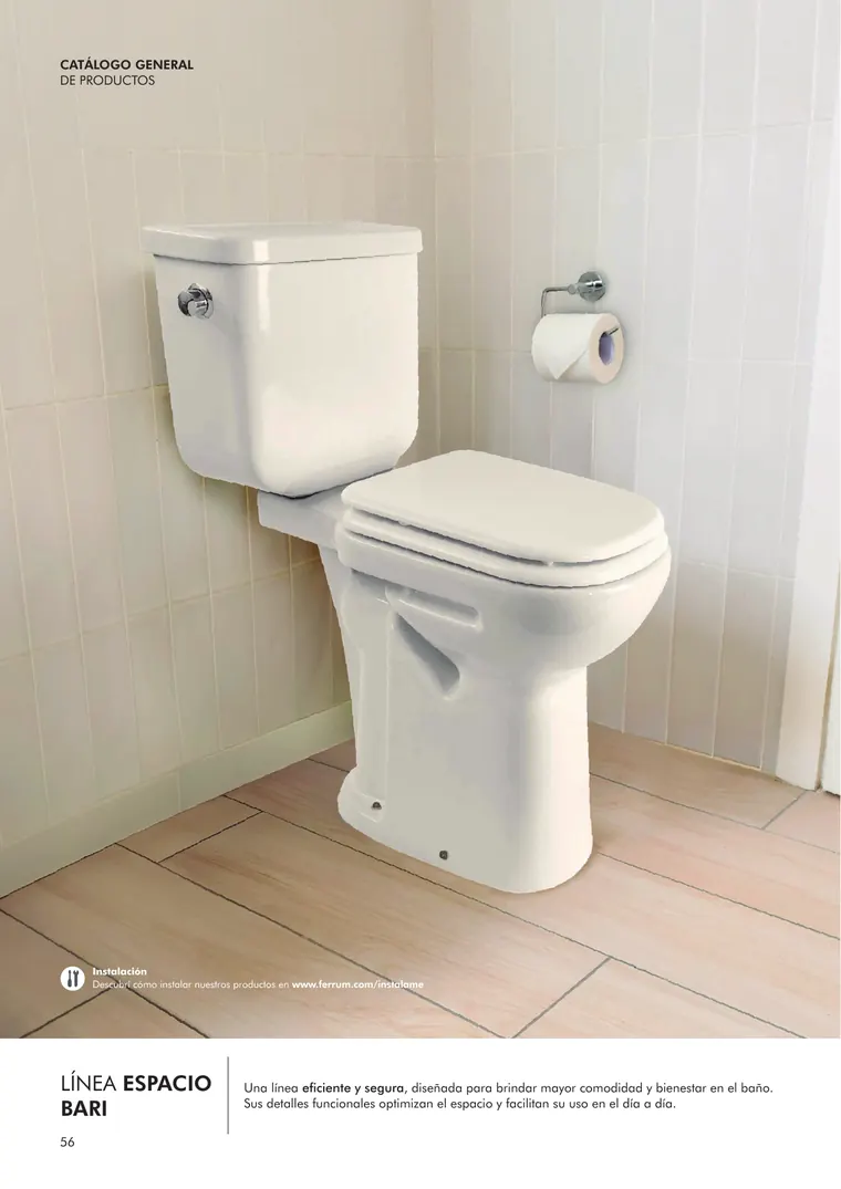 Catálogo general Ferrum 2025 · Sanitarios, bachas, vanitorys, bañeras, accesorios y tapas — página 56