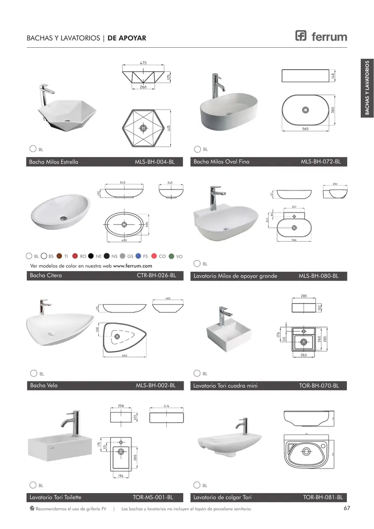 Catálogo general Ferrum 2025 · Sanitarios, bachas, vanitorys, bañeras, accesorios y tapas — página 67