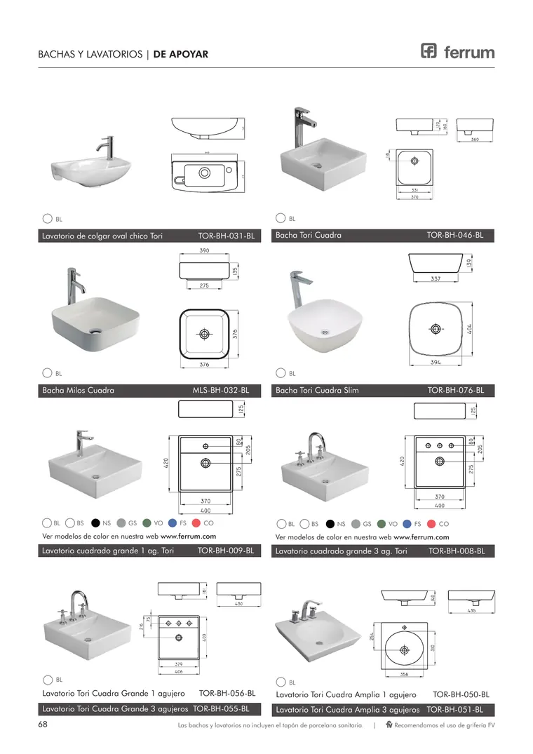 Catálogo general Ferrum 2025 · Sanitarios, bachas, vanitorys, bañeras, accesorios y tapas — página 68