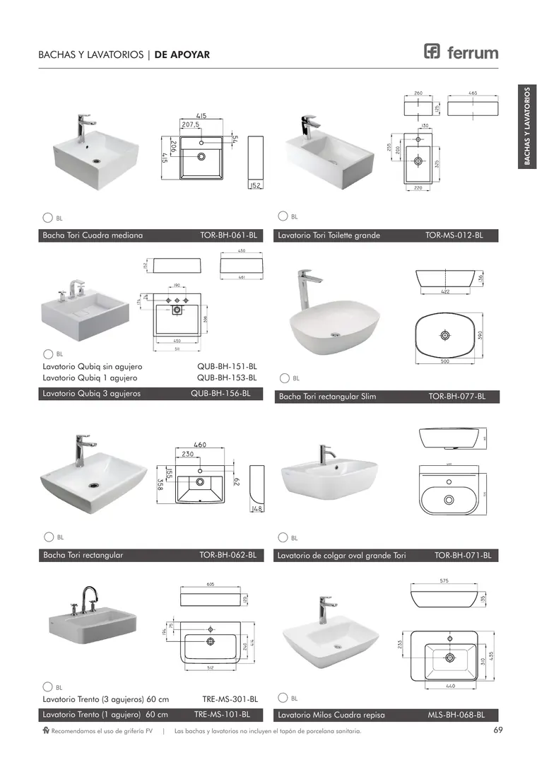 Catálogo general Ferrum 2025 · Sanitarios, bachas, vanitorys, bañeras, accesorios y tapas — página 69