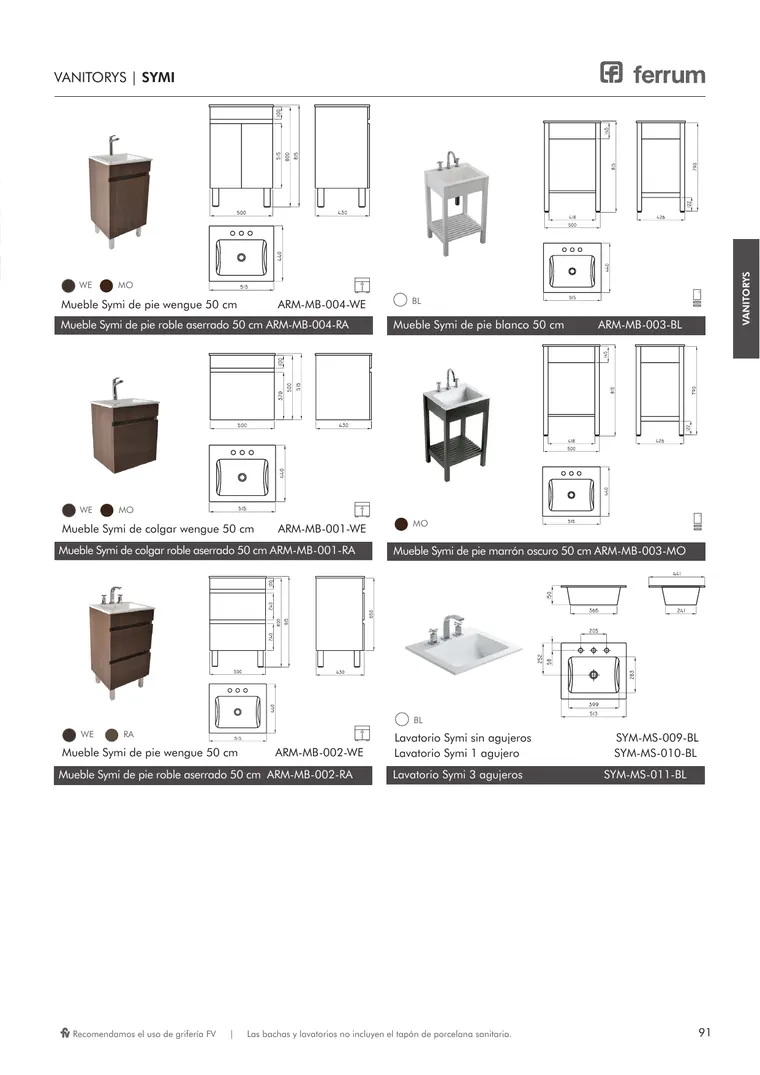 Catálogo general Ferrum 2025 · Sanitarios, bachas, vanitorys, bañeras, accesorios y tapas — página 91