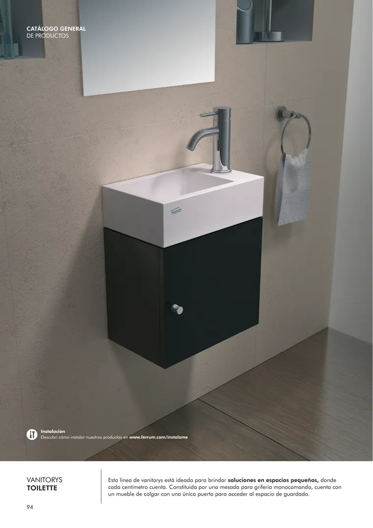 Catálogo general Ferrum 2025 · Sanitarios, bachas, vanitorys, bañeras, accesorios y tapas — página 94