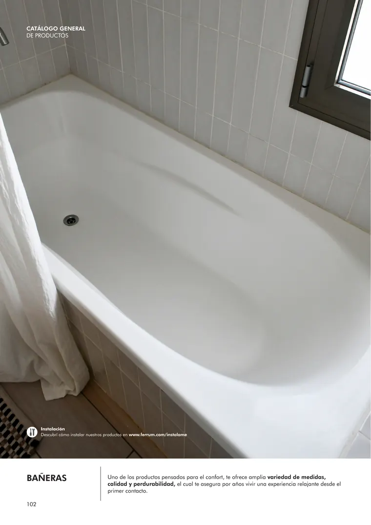 Catálogo general Ferrum 2025 · Sanitarios, bachas, vanitorys, bañeras, accesorios y tapas — página 102