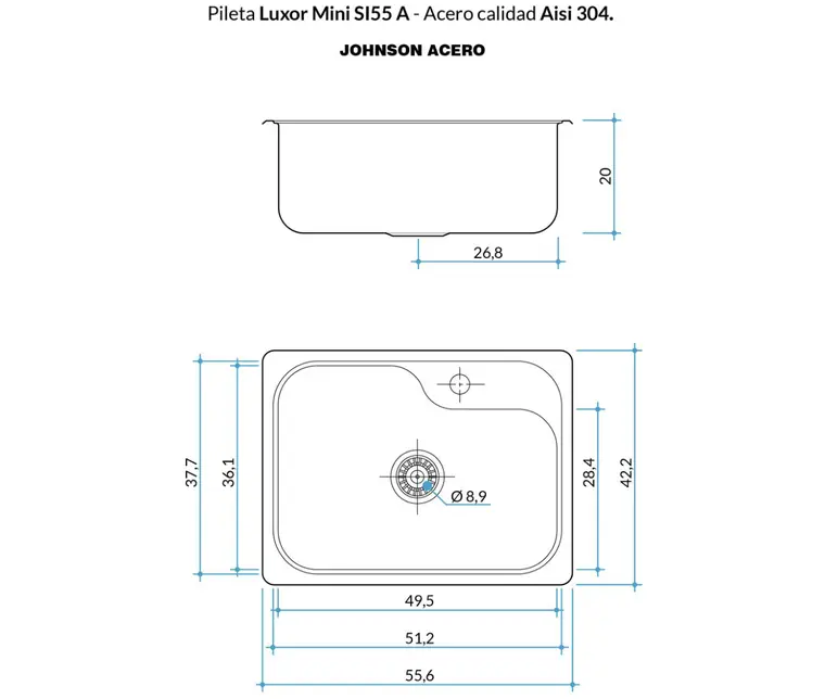 Plano técnico Luxor SI55 A · Johnson Acero — página 1
