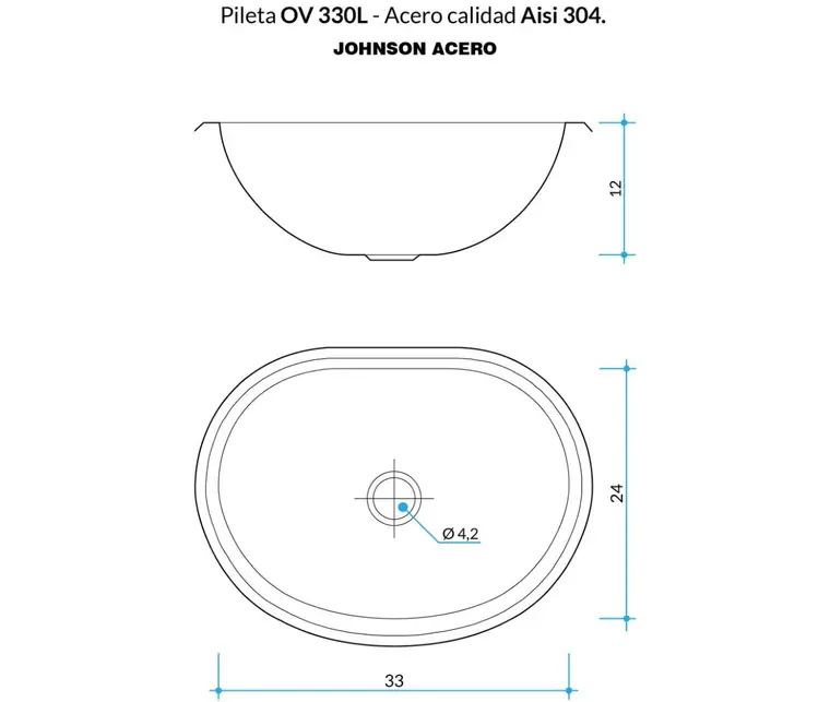 Plano técnico OV 330L · Johnson Acero — página 1