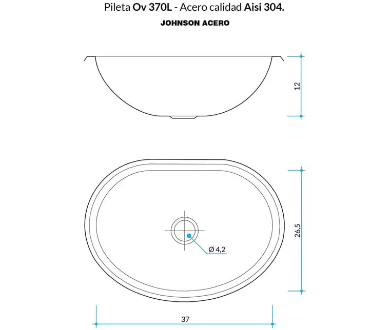 Plano técnico OV 370L · Johnson Acero — página 1