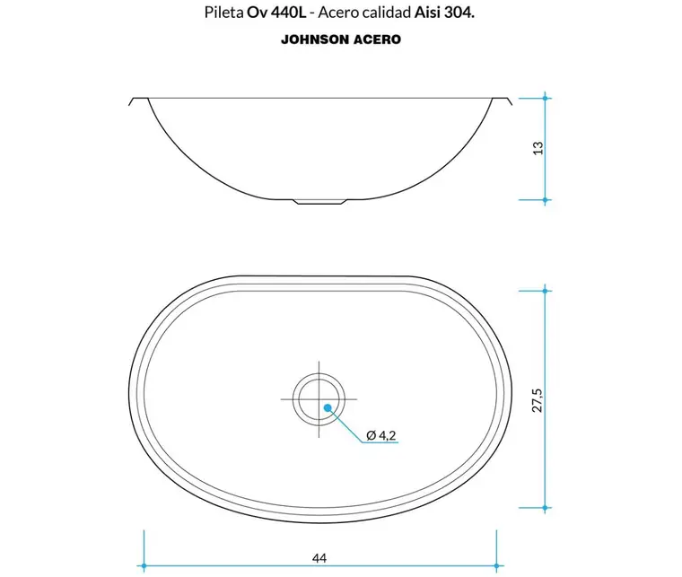 Plano técnico OV 440L · Johnson Acero — página 1