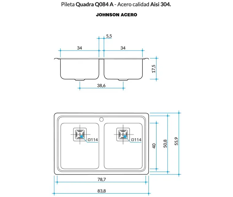Plano técnico Q 084 A · Johnson Acero — página 1