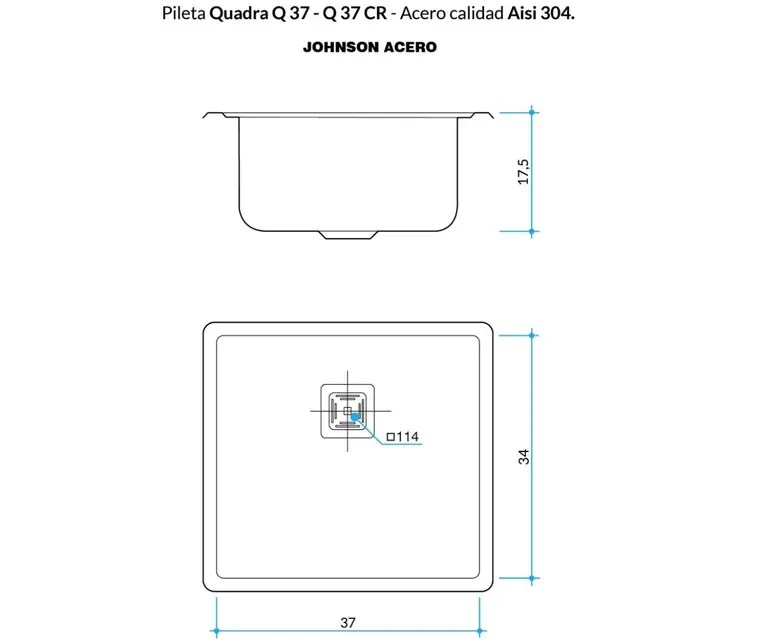 Plano técnico Q 37 · Johnson Acero — página 1