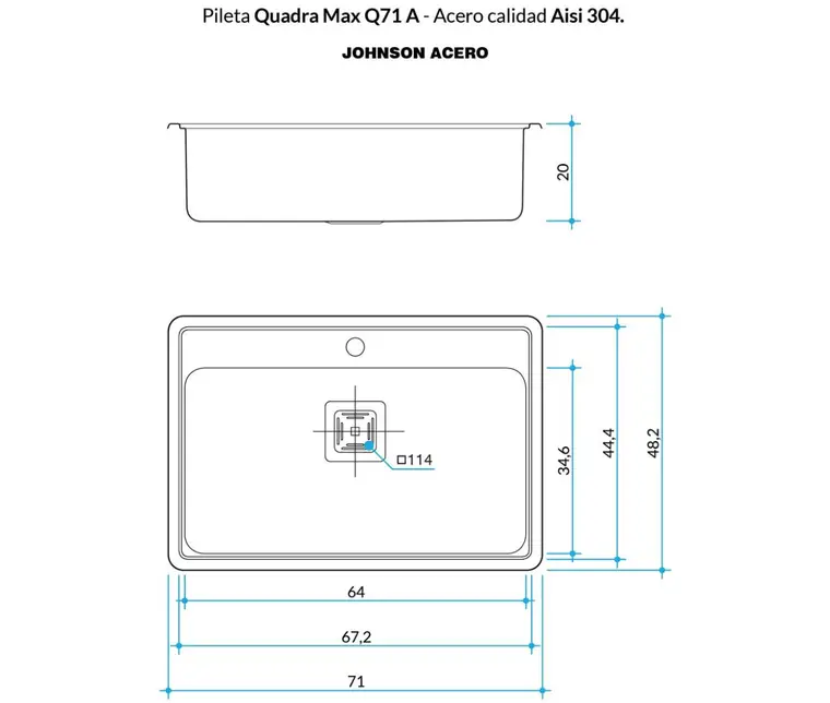 Plano técnico Quadra MAXQ71A · Johnson Acero — página 1