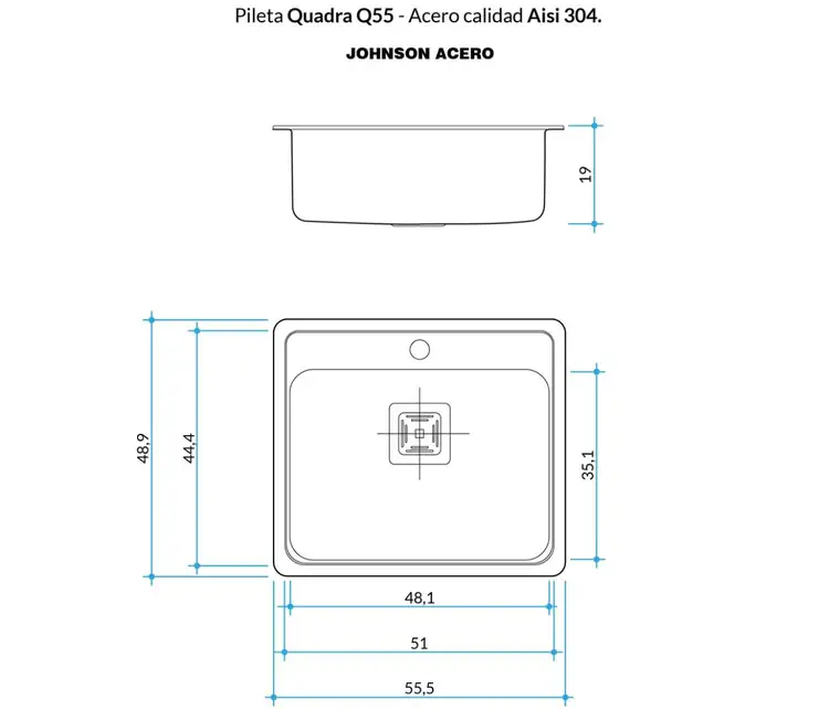 Plano técnico Quadra Mini Q55 A · Johnson Acero — página 1