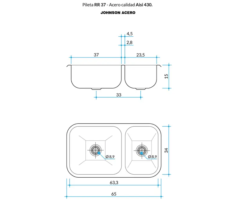 Plano técnico RR 37 · Johnson Acero — página 1