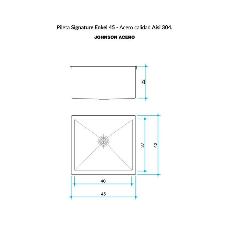 Plano técnico Signature Enkel SE 45 · Johnson Acero — página 1