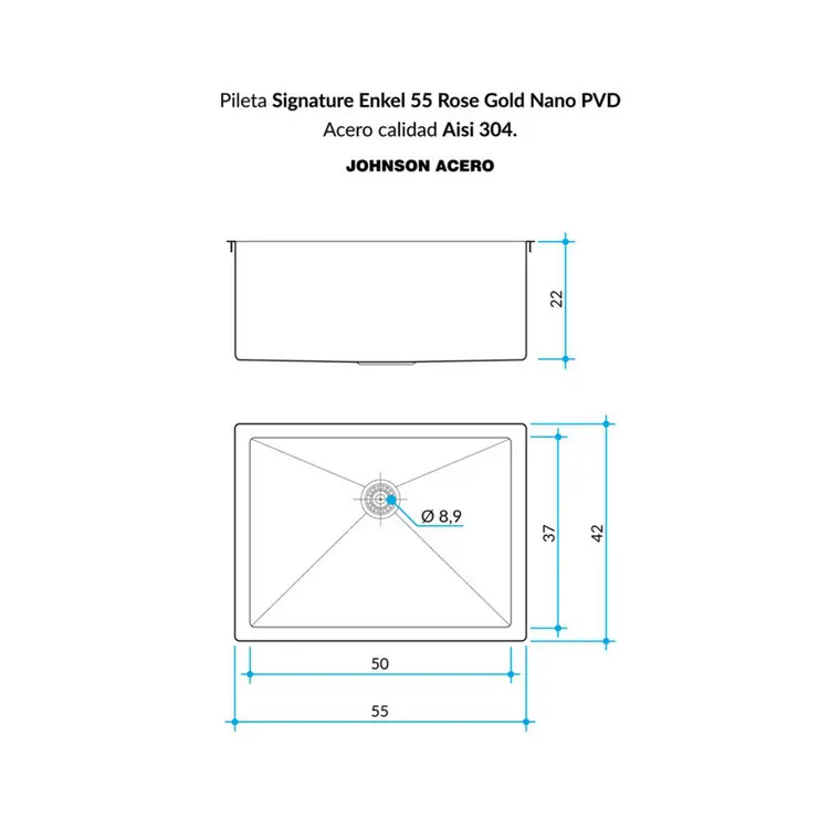 Plano técnico Signature Enkel SE 55 Rose Gold · Johnson Acero — página 1