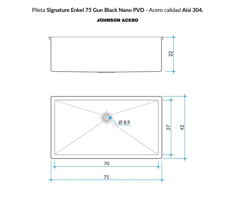 Plano técnico Signature Enkel SE 75 GB · Johnson Acero — página 1