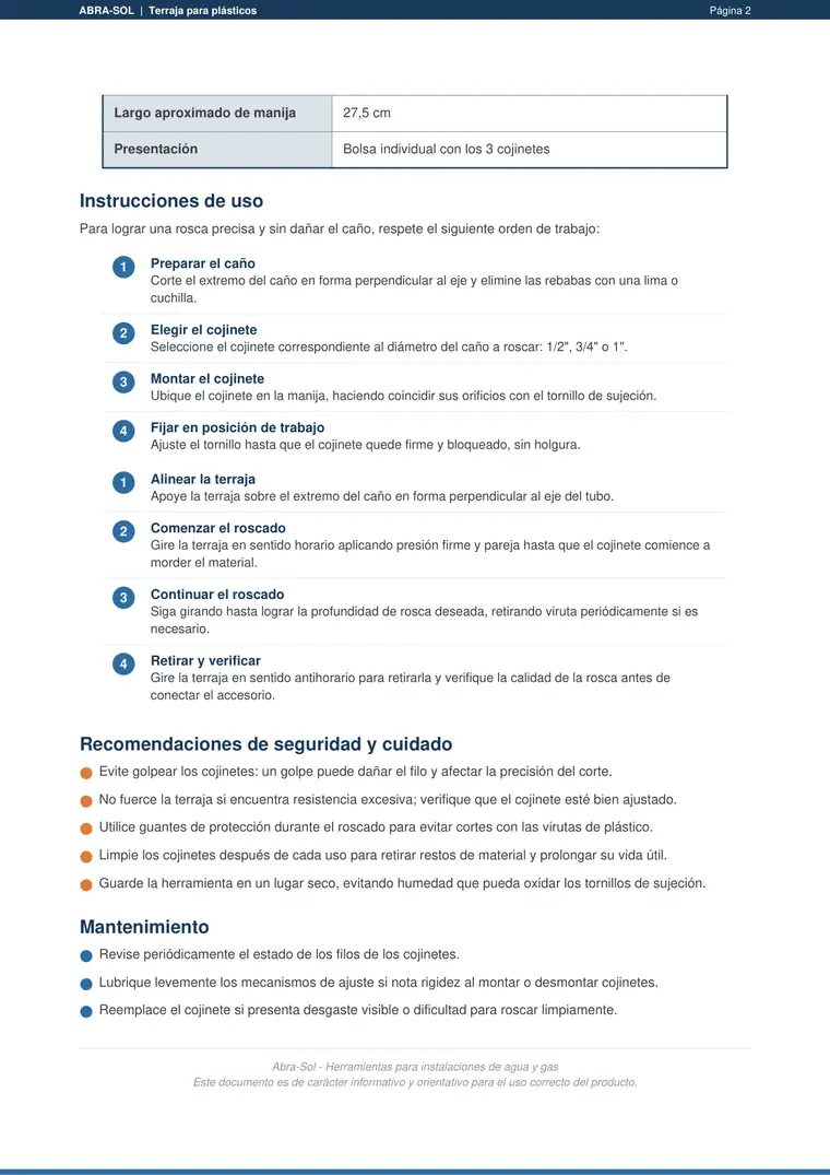 Manual de uso terraja · Abrasol — página 2