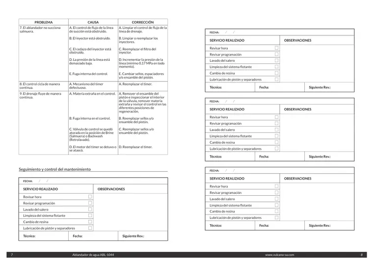 Manual de ablandador de agua ABL-1044 · Vulcano — página 5