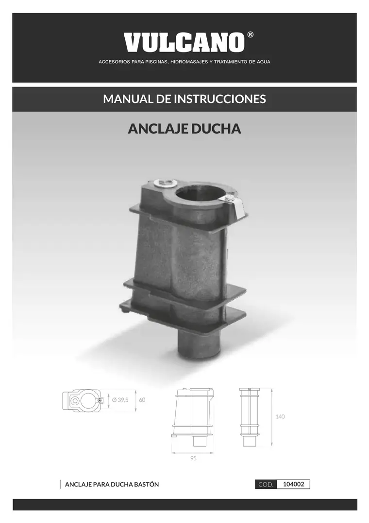 Manual de anclaje para ducha · Vulcano — página 1
