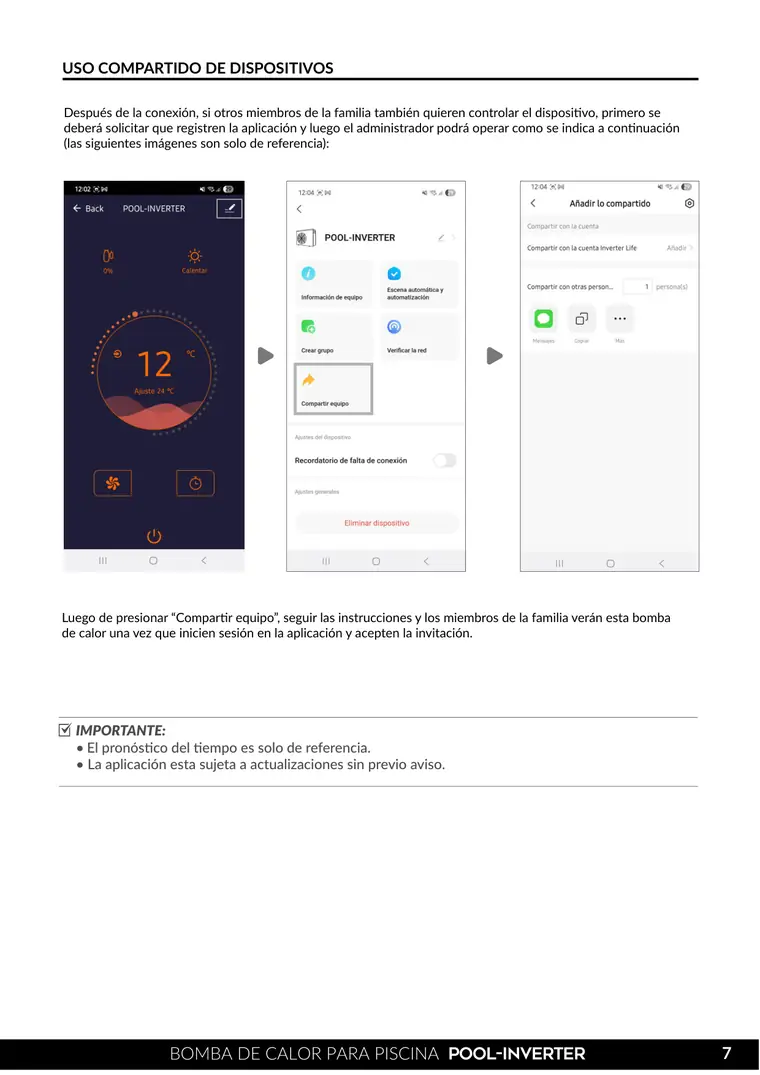 Manual de app Pool Inverter · Vulcano — página 8