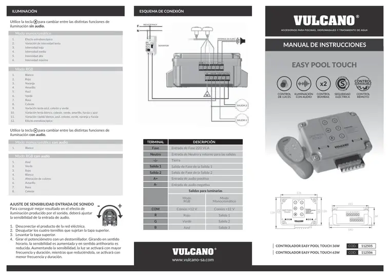 Manual de controlador Easy Pool · Vulcano — página 1