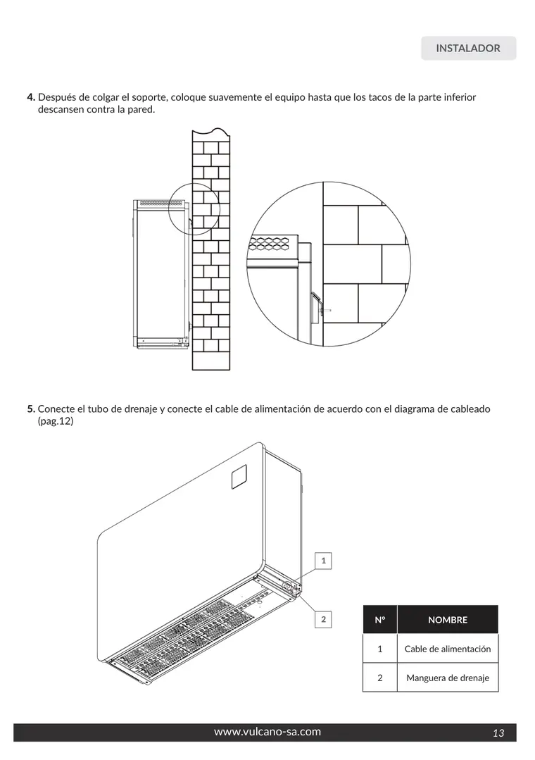 Manual de deshumidificador Pool Inverter · Vulcano — página 13