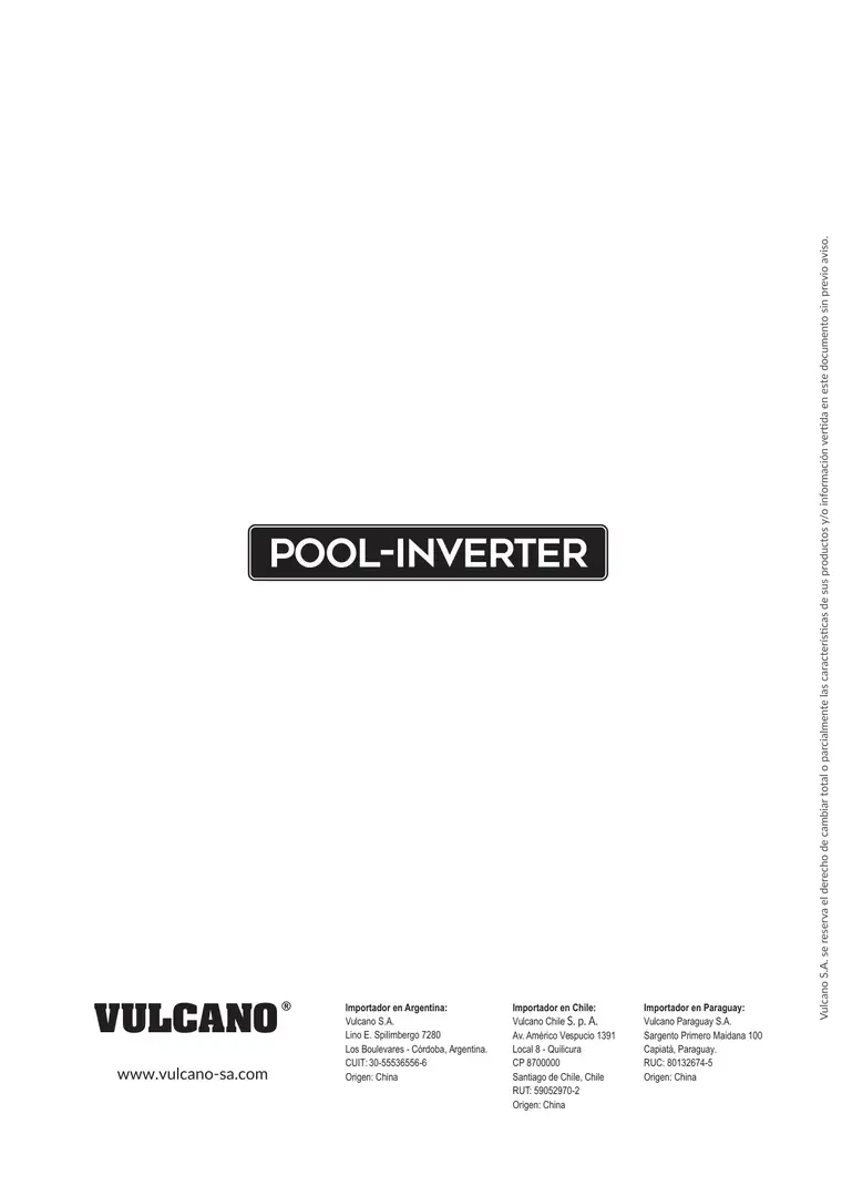 Manual de deshumidificador Pool Inverter · Vulcano — página 20