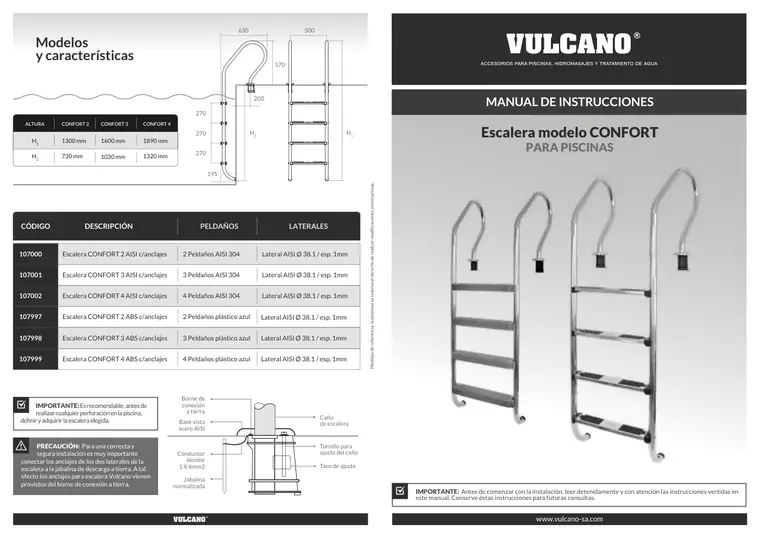 Manual de escaleras Confort · Vulcano — página 1