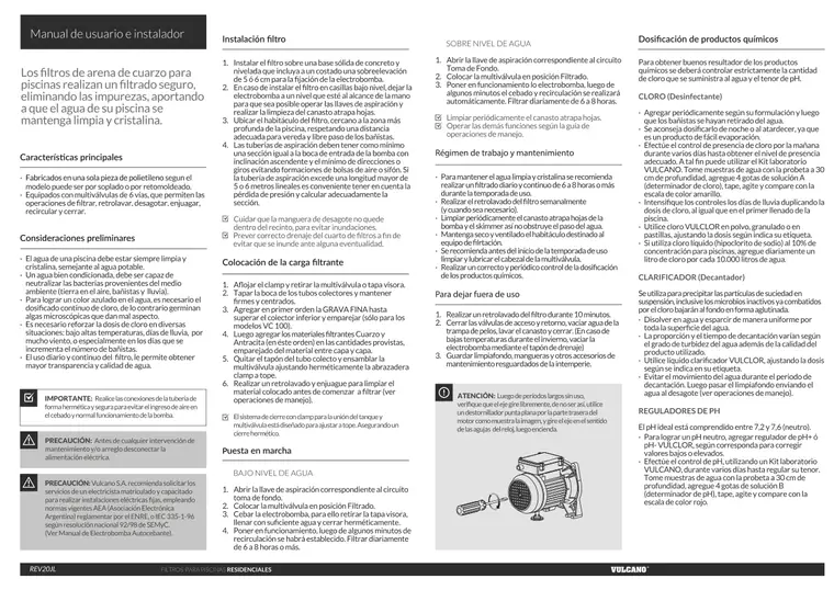 Manual de filtros residenciales · Vulcano — página 2