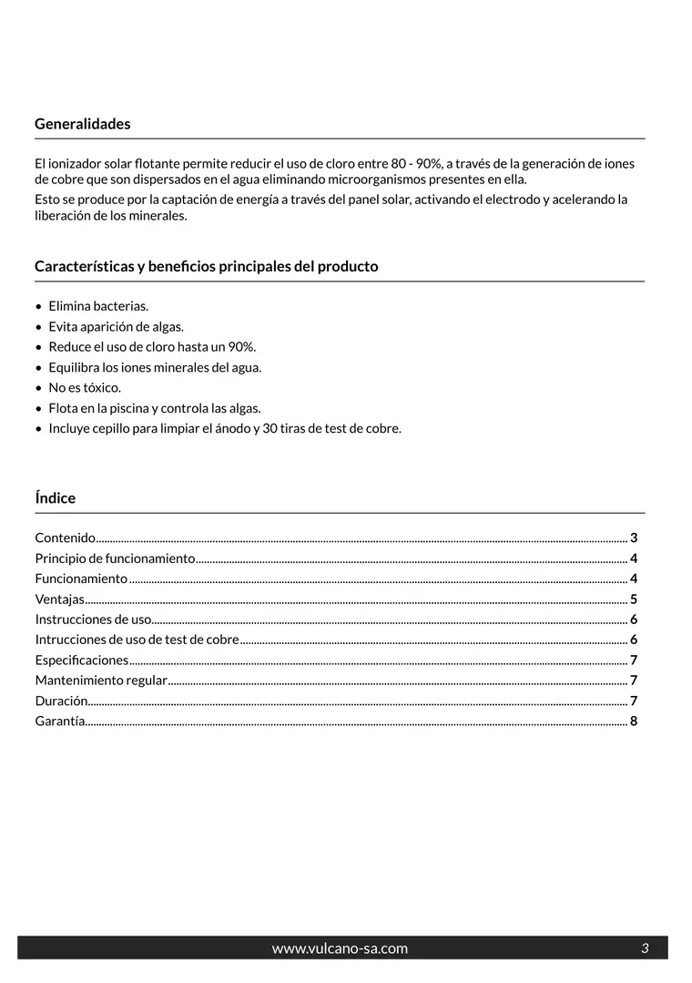 Manual de ionizador ION-100 · Vulcano — página 3