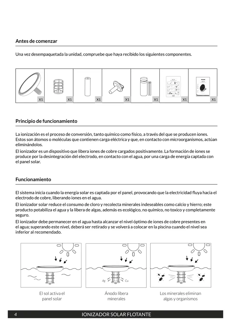 Manual de ionizador ION-100 · Vulcano — página 4