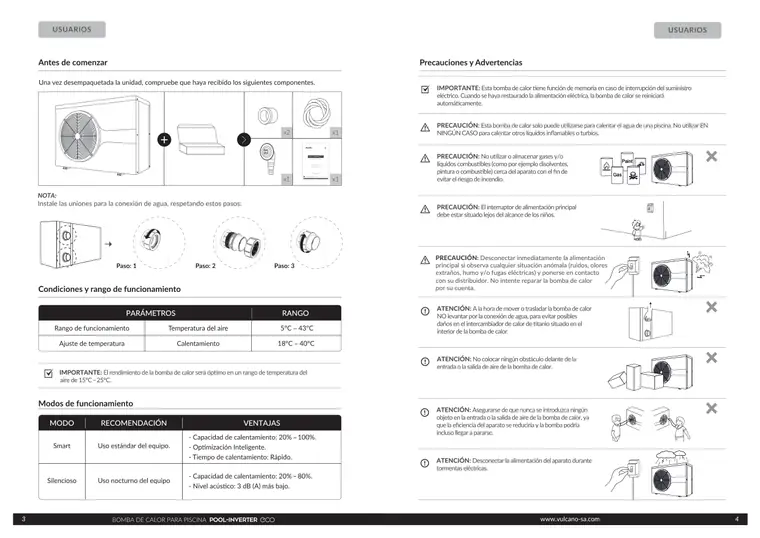 Manual de Pool Inverter Eco · Vulcano — página 3