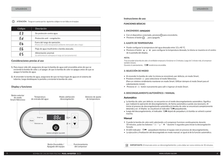 Manual de Pool Inverter Eco · Vulcano — página 4