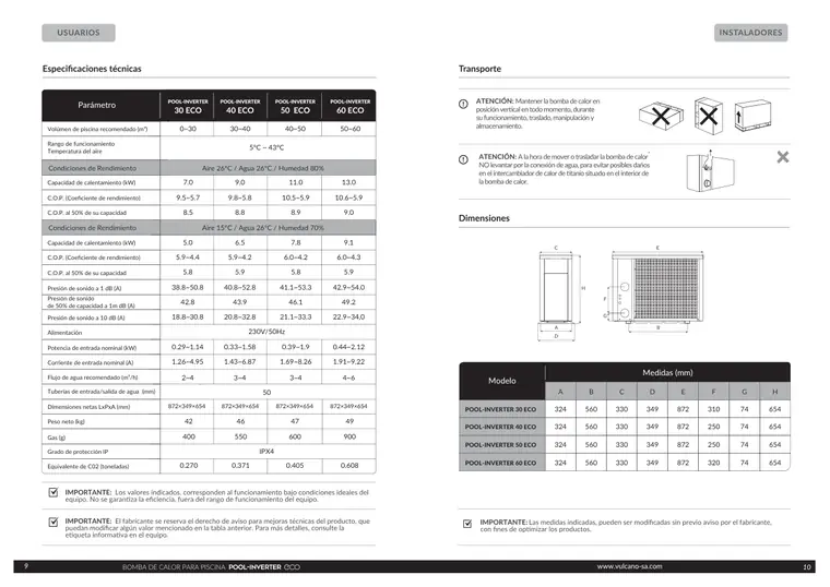 Manual de Pool Inverter Eco · Vulcano — página 6