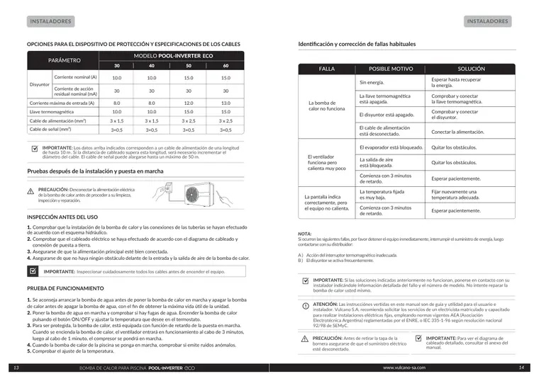 Manual de Pool Inverter Eco · Vulcano — página 8