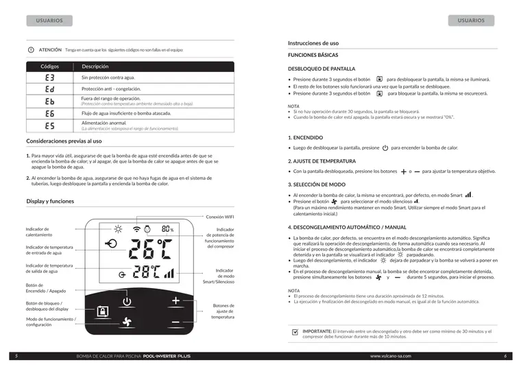 Manual de Pool Inverter Plus · Vulcano — página 4