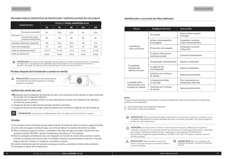 Manual de Pool Inverter Plus · Vulcano — página 8
