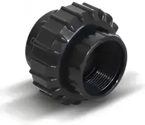 Unión Doble H H 1 1/2" x 1 1/2" para Roscar ABS Negra Vulcano