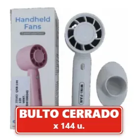 Ventilador Portátil Recargable 3 Velocidades Ligero (144U.) VOV